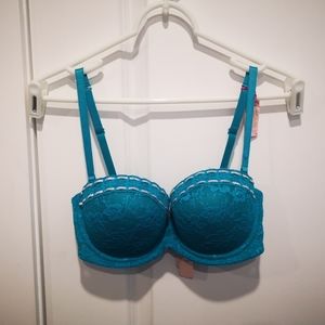 3/15 SALE NWT Pushup Bra 34D Blue Lace La Senza